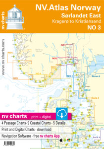 Kart kombi Atlas No 3 - Kristiansand til Kragerø