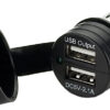USB-lader dobbel, kontakt m/sig. støpsel 12-24V