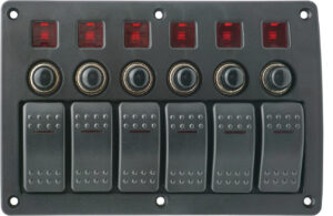 1852 Bryterpanel 6 brytere og automatsikringer