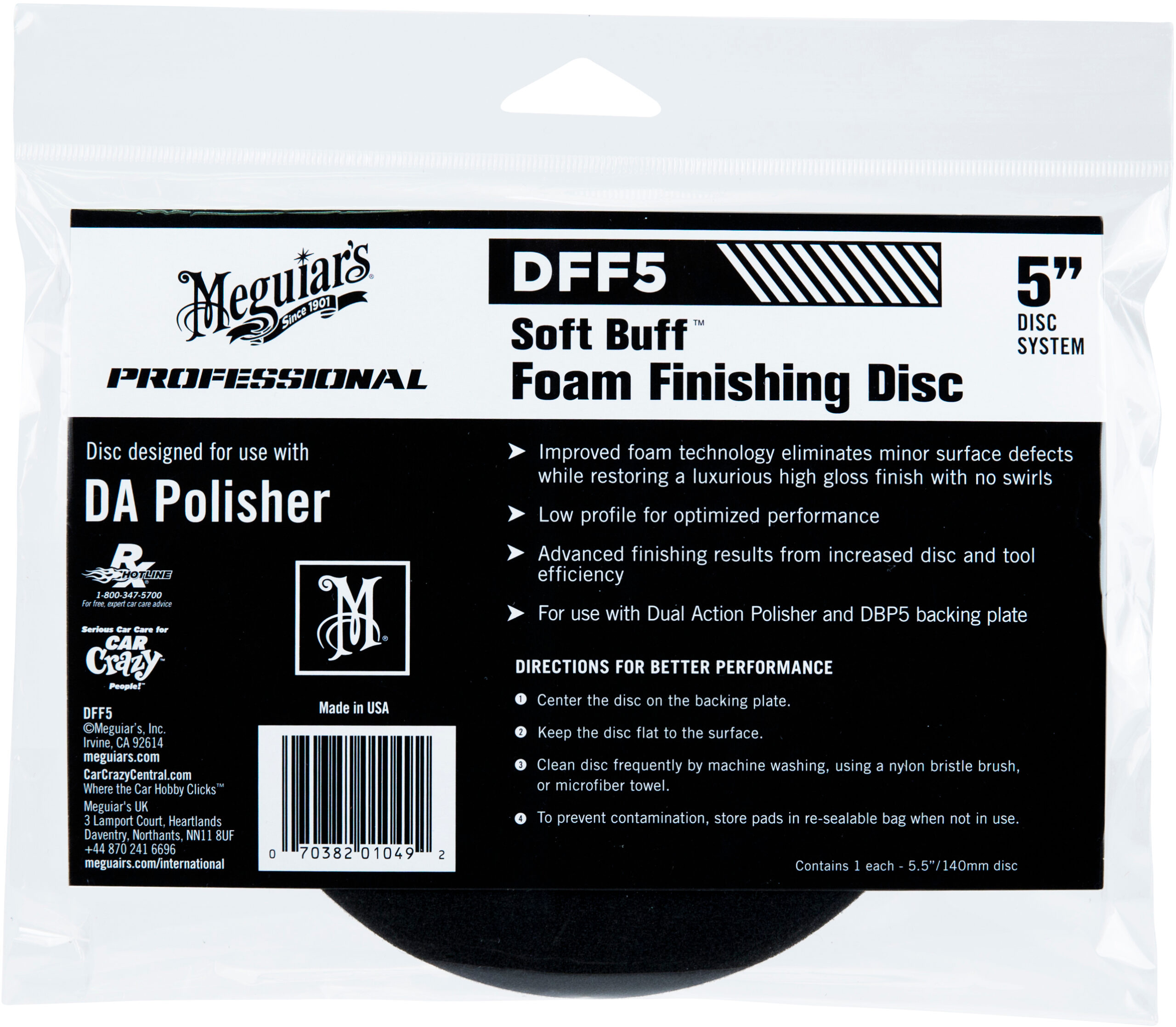 Meguiars Finishing Disc 5" svart