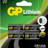 GP Lithium batteri CR123A 4-pk