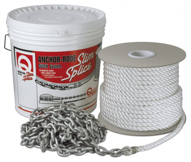 Quick Slim Splice ankerline med tau og kjetting